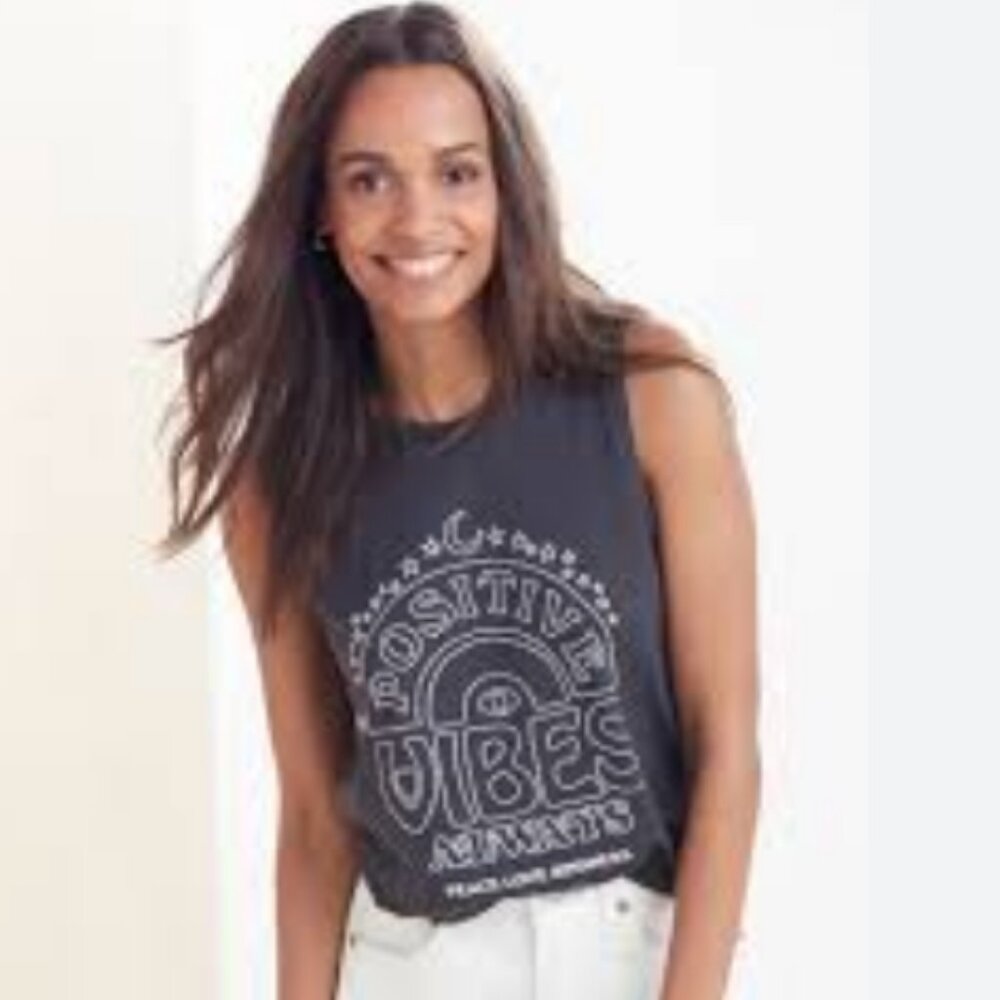 Spiritual Gangster Sleeveless Positive Vibes Always Casual Top S